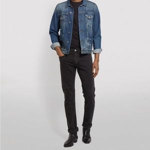 SANDRO Droit Cotton Dark Wash Denim Distressed Jeans New Without Tags